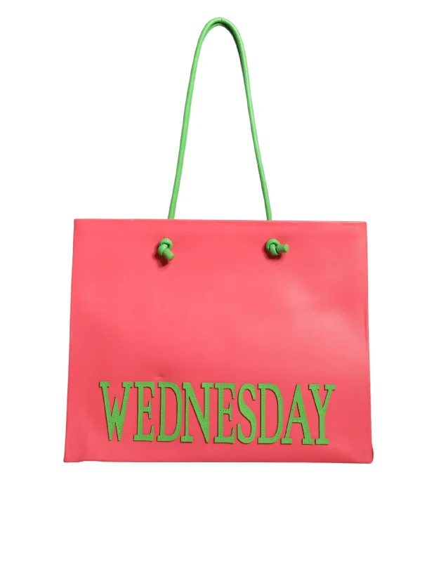 Alberta Ferretti Pink Leather Weekend Wednesday Shopping Tote Bag