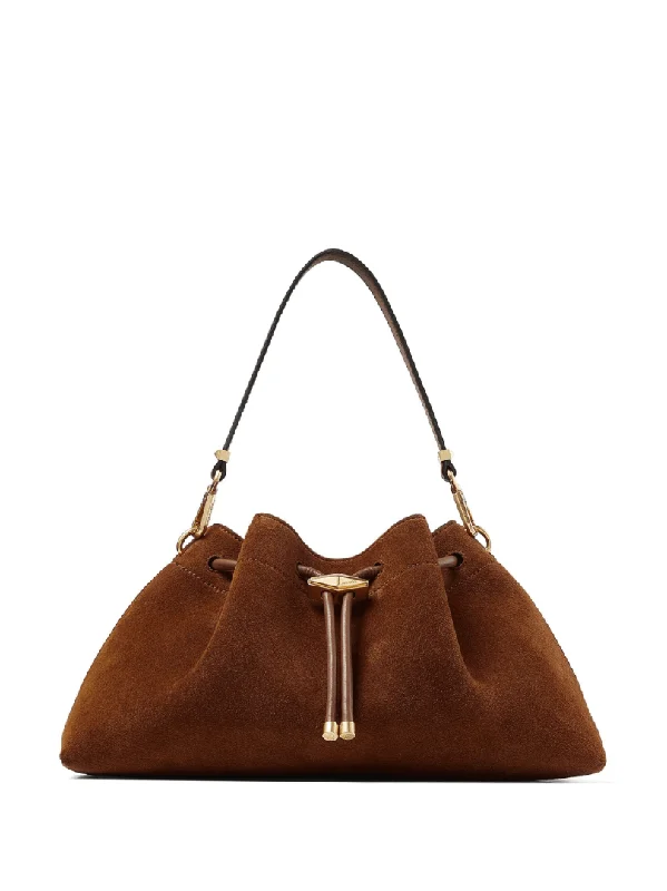 Cinch brown suede shoulder bag