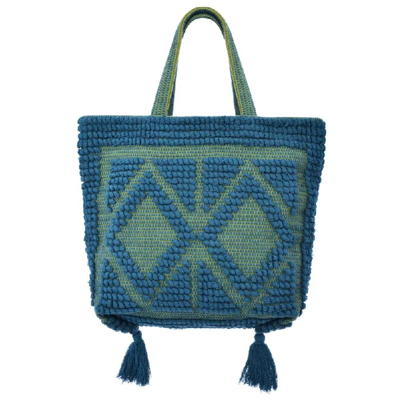 Ibiza Tassel Tote - Cerulean