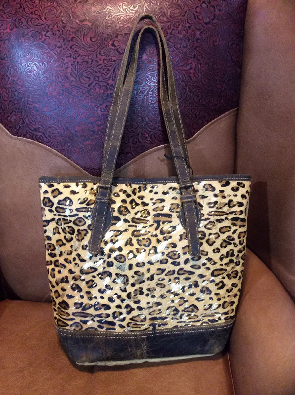 Myra Leopard Hair on Hide Tote