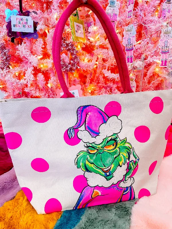 PINK GRINCH TOTE BAG