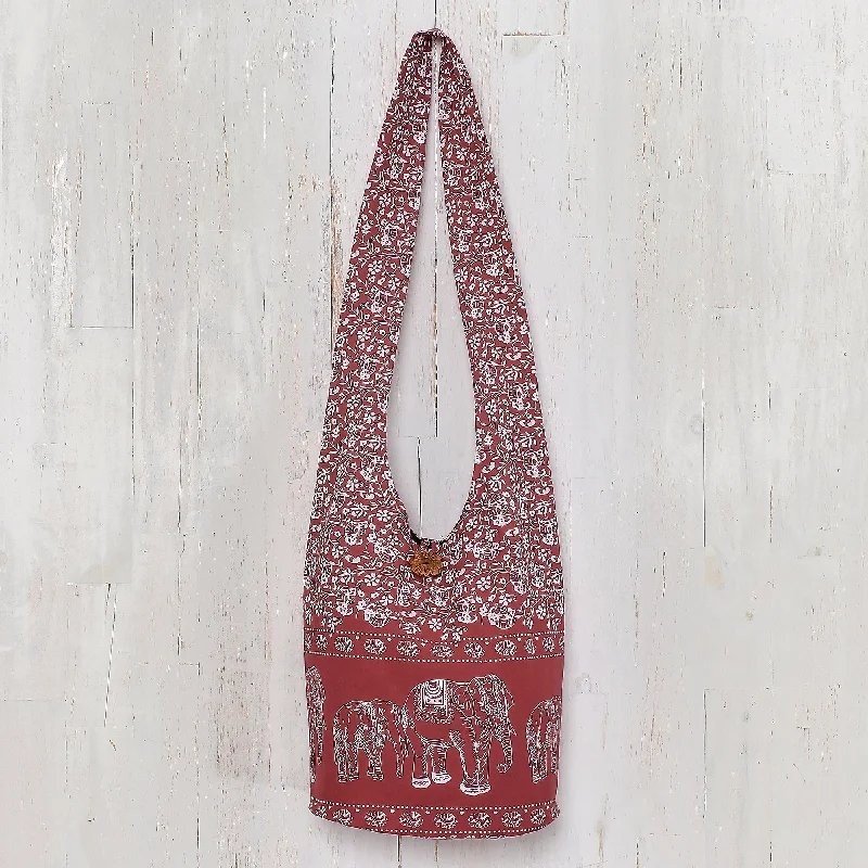 Red Siam Cotton shoulder bag