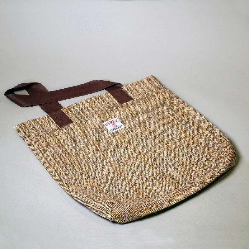 Beige Herringbone Harris Tweed Tote Bag