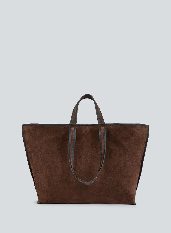 Tote suede | dark brown