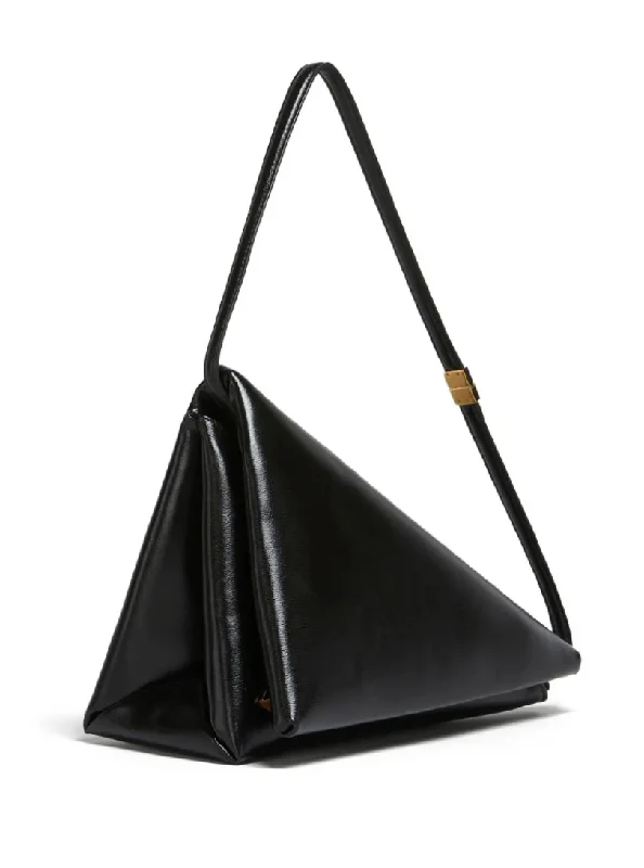 triangle leather shoulder bag