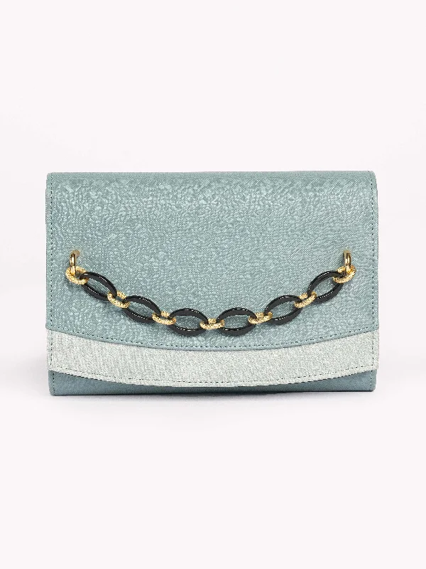 Clutch With Chain Embellishment