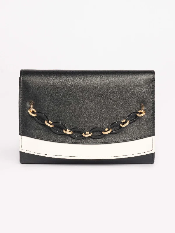 Clutch With Chain Embellishment