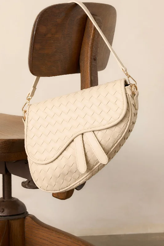 Around City Streets Woven Ivory Saddlebag