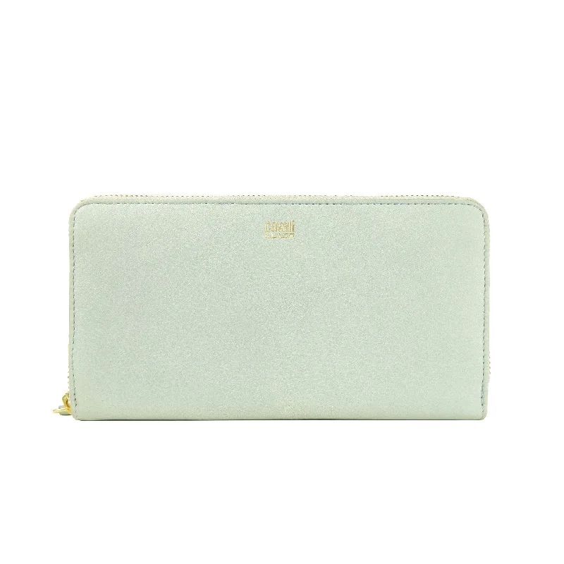 Cavalli Class Gray Calfskin Women Women's Wallet