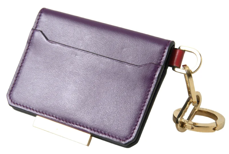 Dolce & Gabbana Purple Leather French Flap Women's Wallet