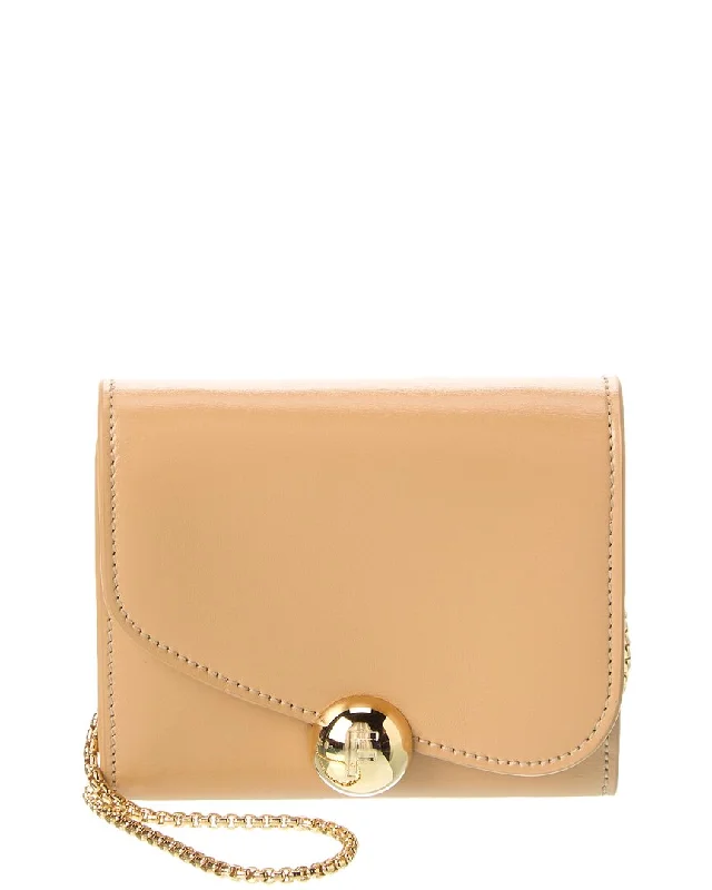 Ferragamo Asymmetrical Flap Leather Compact Wallet On Chain