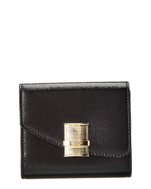 Ferragamo Fiamma Leather Compact Wallet