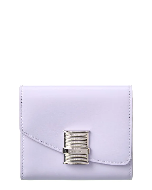 Ferragamo Fiamma Leather Compact Wallet