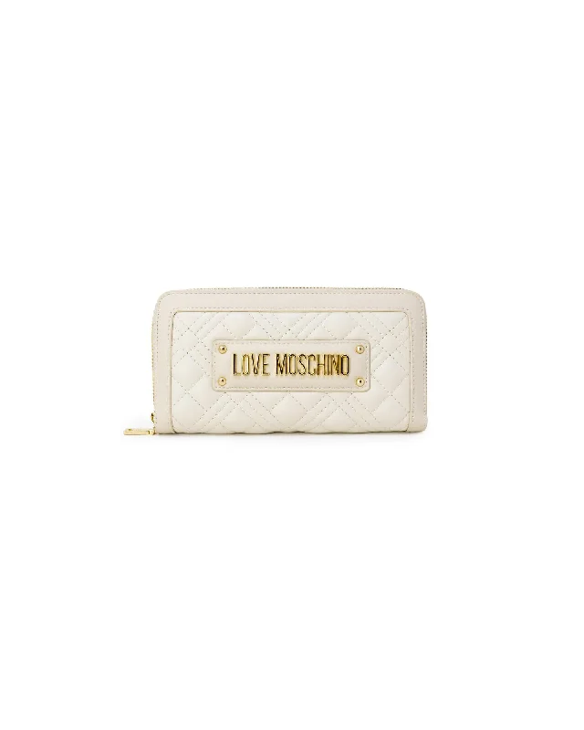 Love Moschino  Women's Quilted Wallet - Cream