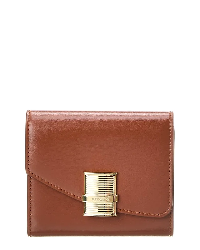 Ferragamo Fiamma Leather Compact Wallet