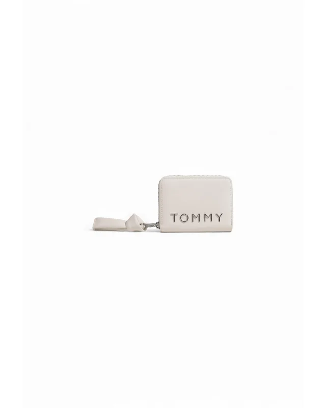 Tommy Hilfiger White Zippered Polyurethane  Wallet