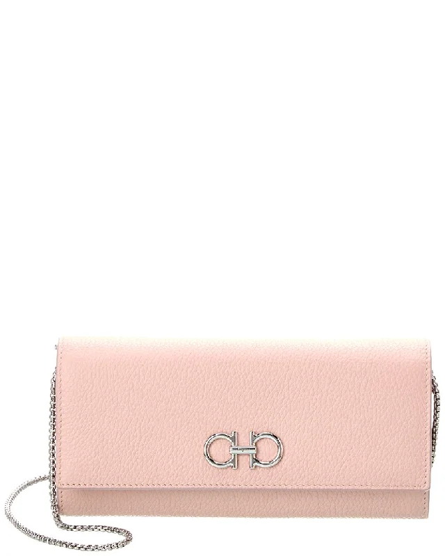 Ferragamo Gancini Leather Wallet On Chain