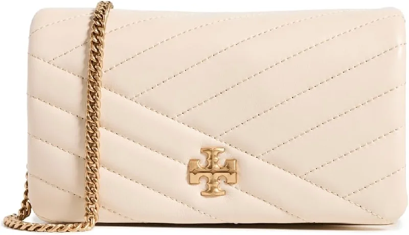 Tory Burch Women's Kira Chevron Chain Wallet, New Cream