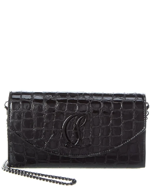 Christian Louboutin Loubi54 Alligator-Embossed Leather Wallet On Chain