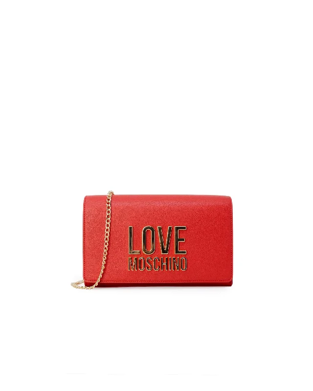 Love Moschino  Logo Chain Wallet in Red