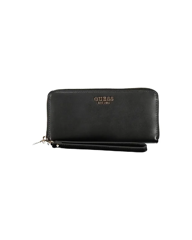 Guess Jeans Polyethylene Wallet with Multiple Compartments and Zip Closure