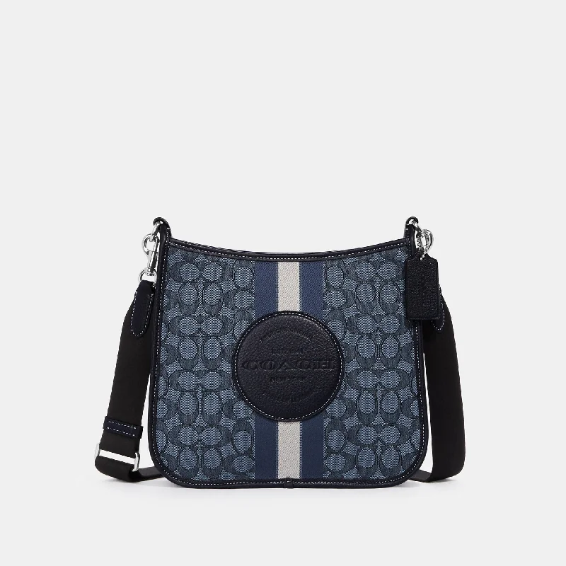 Coach Outlet Dempsey File Bag In Signature Jacquard With Stripe And Coach Patch