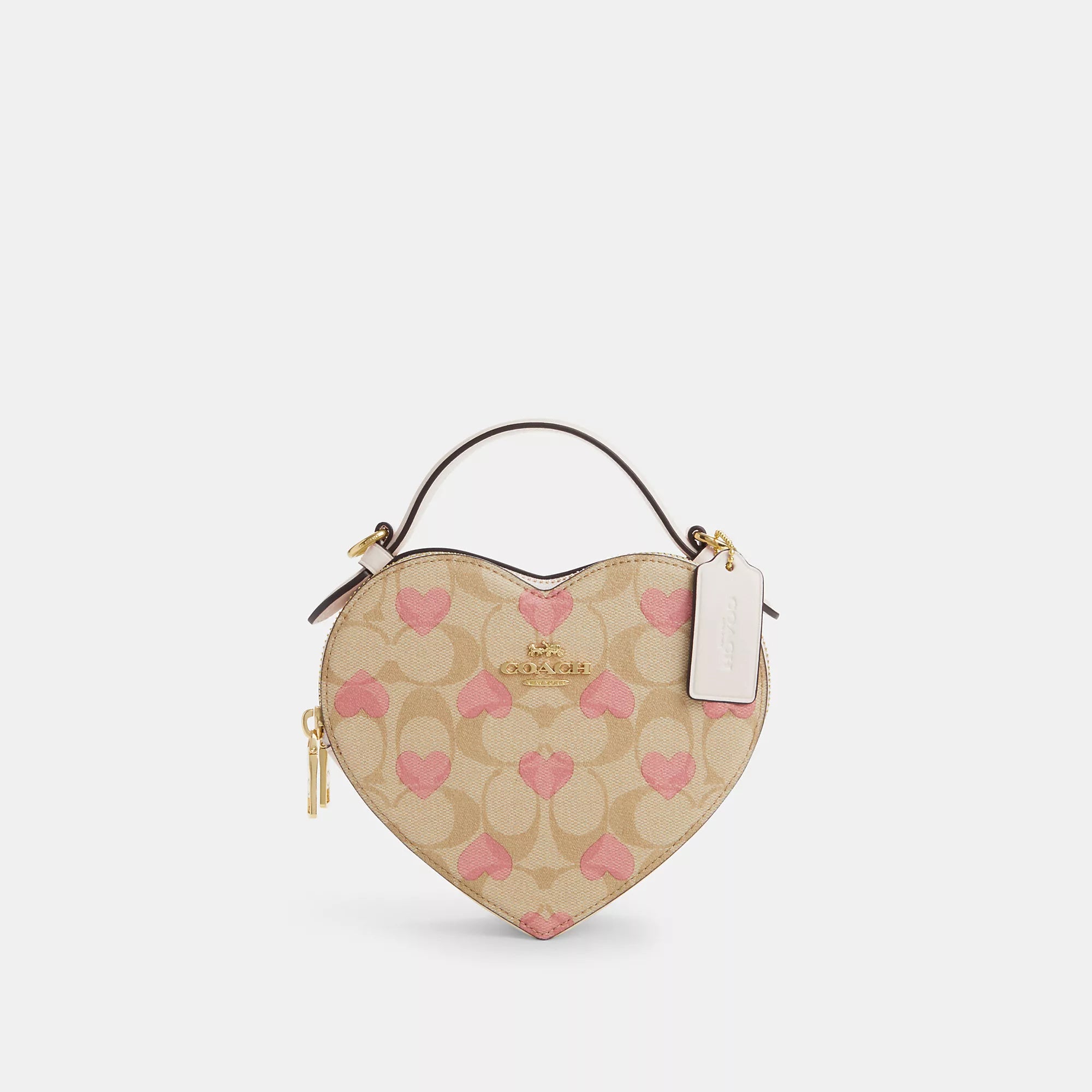 Coach Outlet Heart Crossbody In Signature Canvas With Heart Print