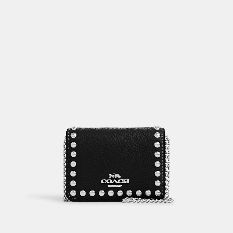 Coach Outlet Mini Wallet On A Chain With Rivets