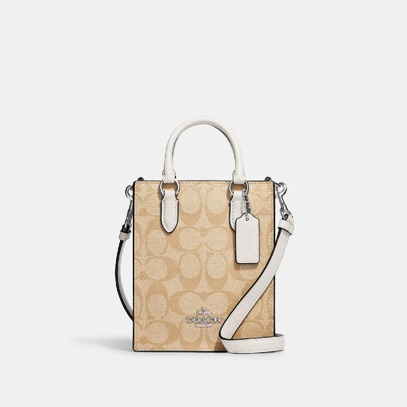 Coach Outlet North South Mini Tote In Signature Canvas