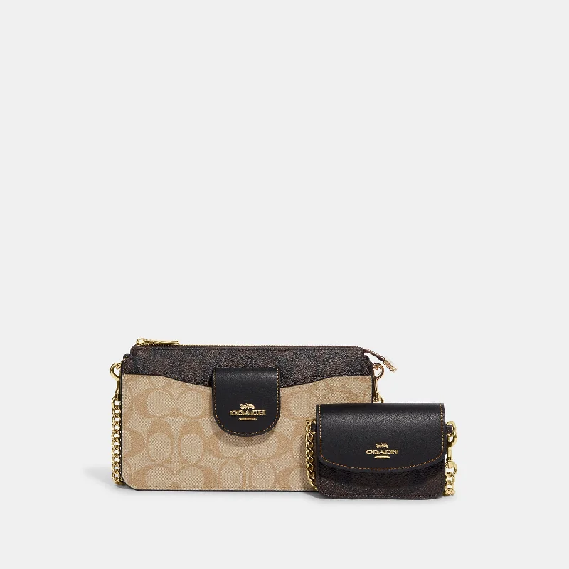 Coach Outlet Poppy Crossbody With Card Case In Blocked Signature Canvas