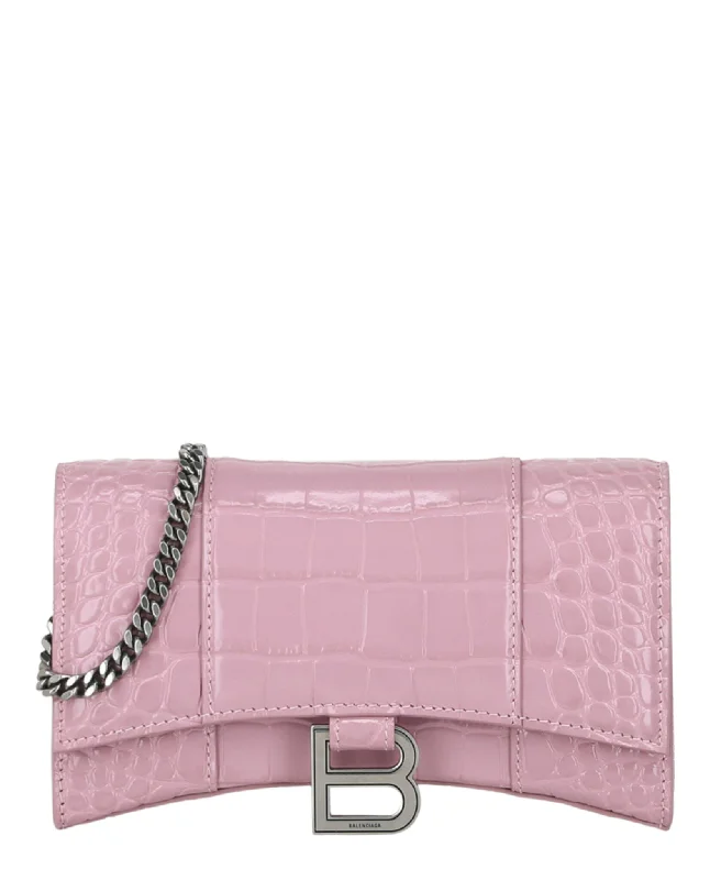 Croc Embossed Hourglass Wallet On Chain