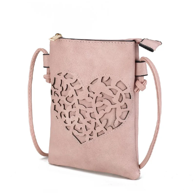 Heartly Vegan Leather Small Crossbody Handbag