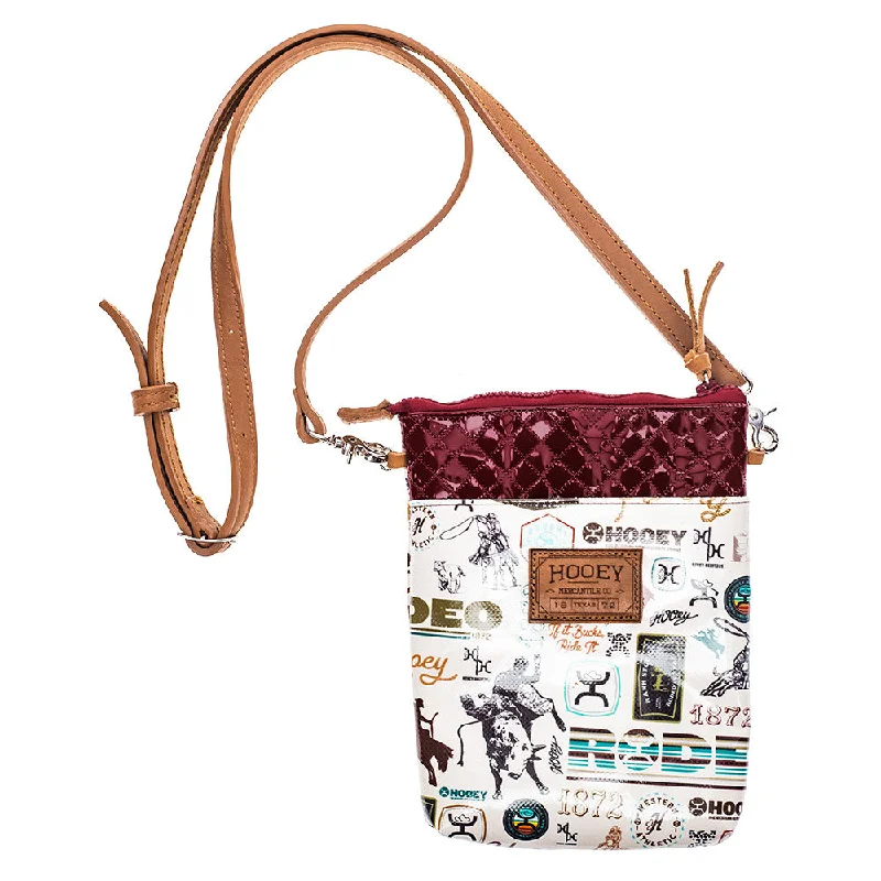 "Hooey Rodeo" Cream/Burgundy Crossbody Purse