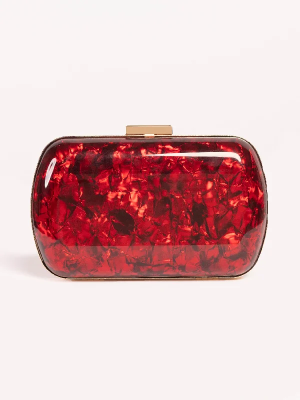 Glossy Marble Clutch