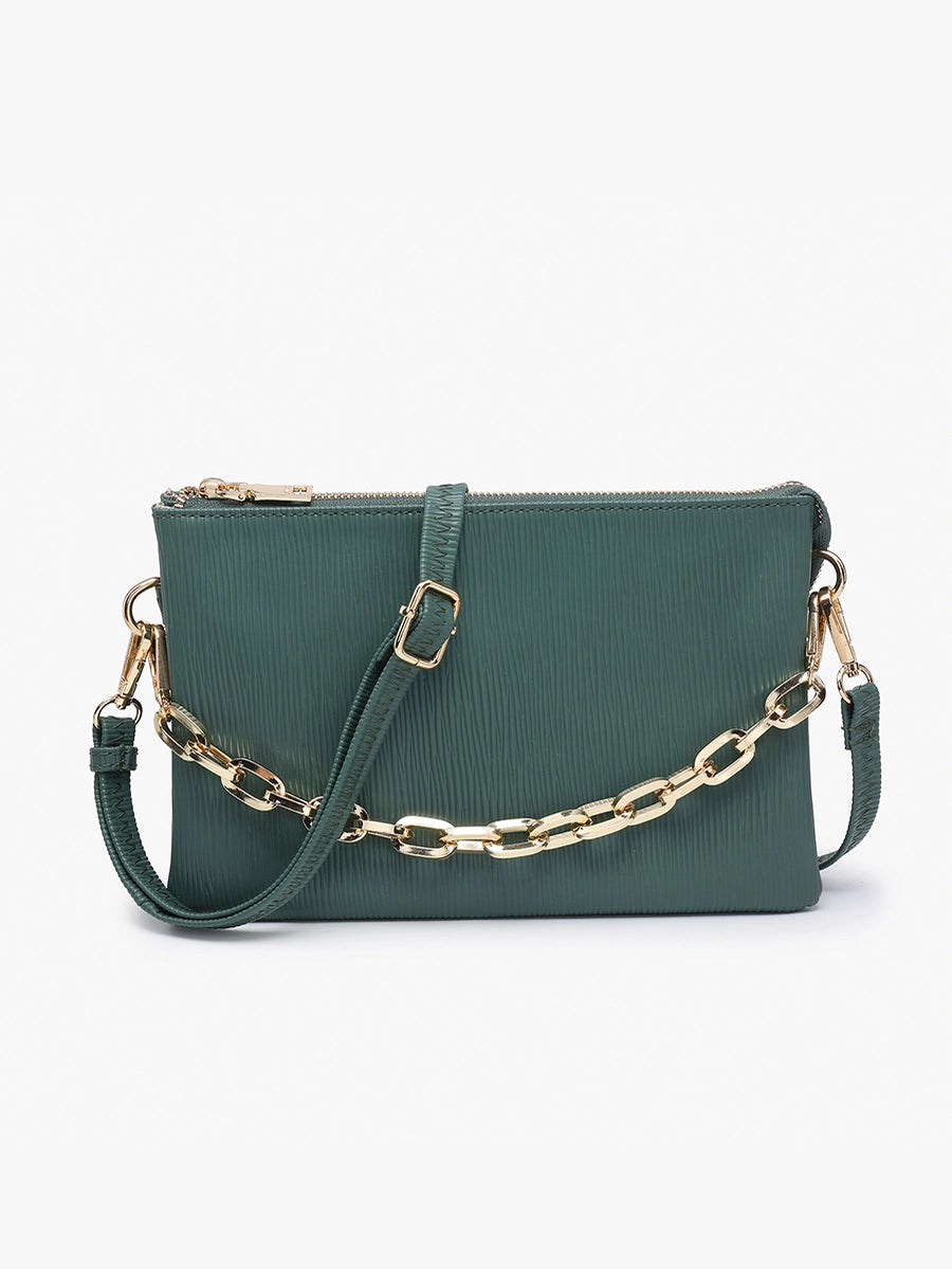 Izzy Dark Green Textured Crossbody