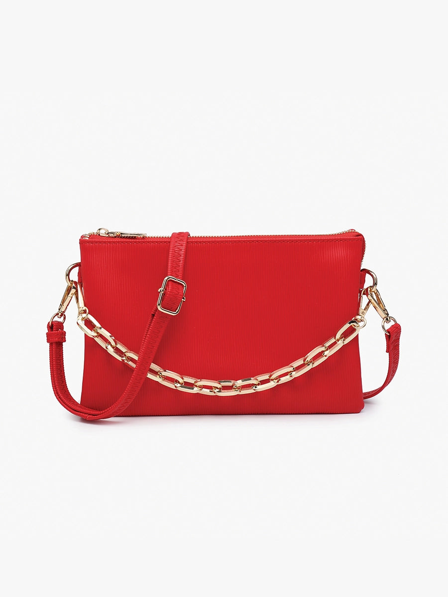 Izzy Red Textured Crossbody