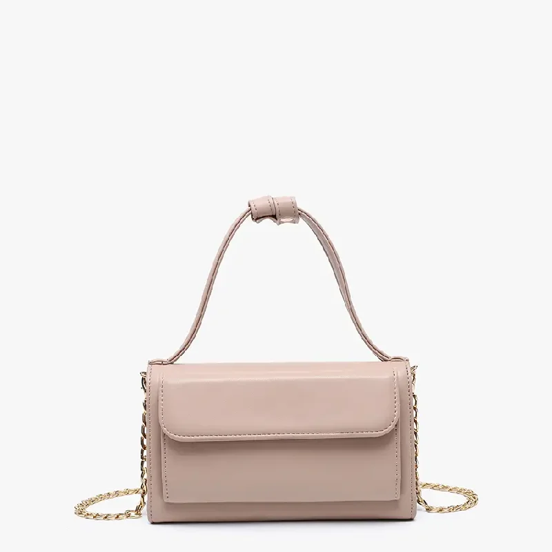 Honey Mauve Rectangular Crossbody With Chain