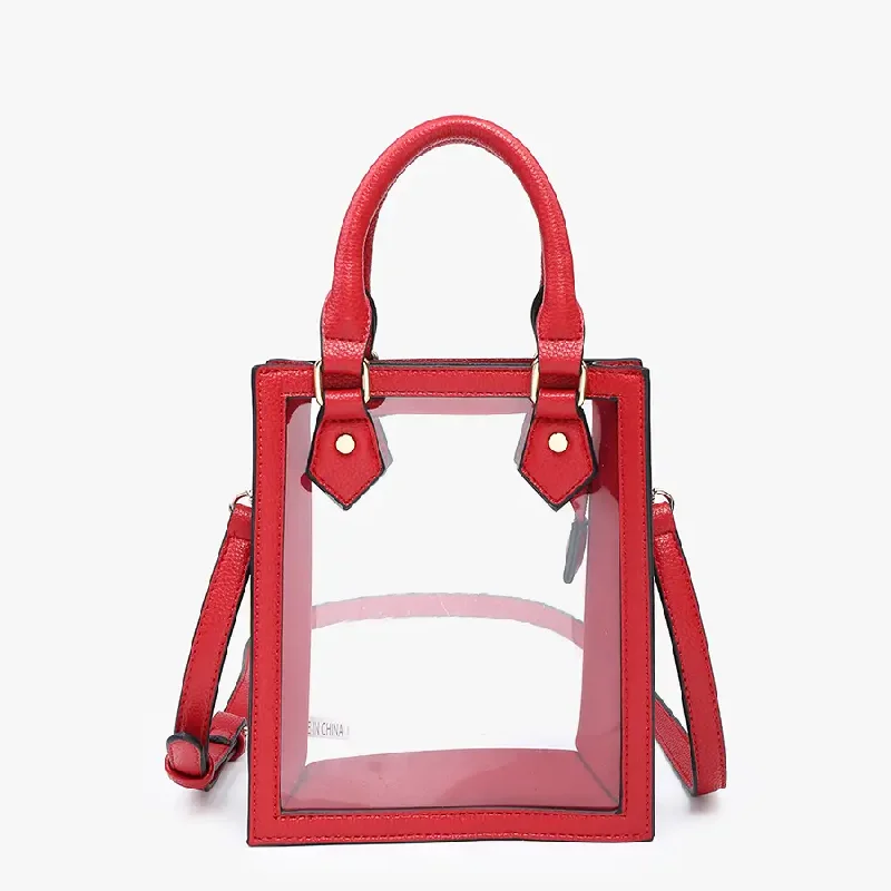 Elise Red Clear Rectangle Crossbody