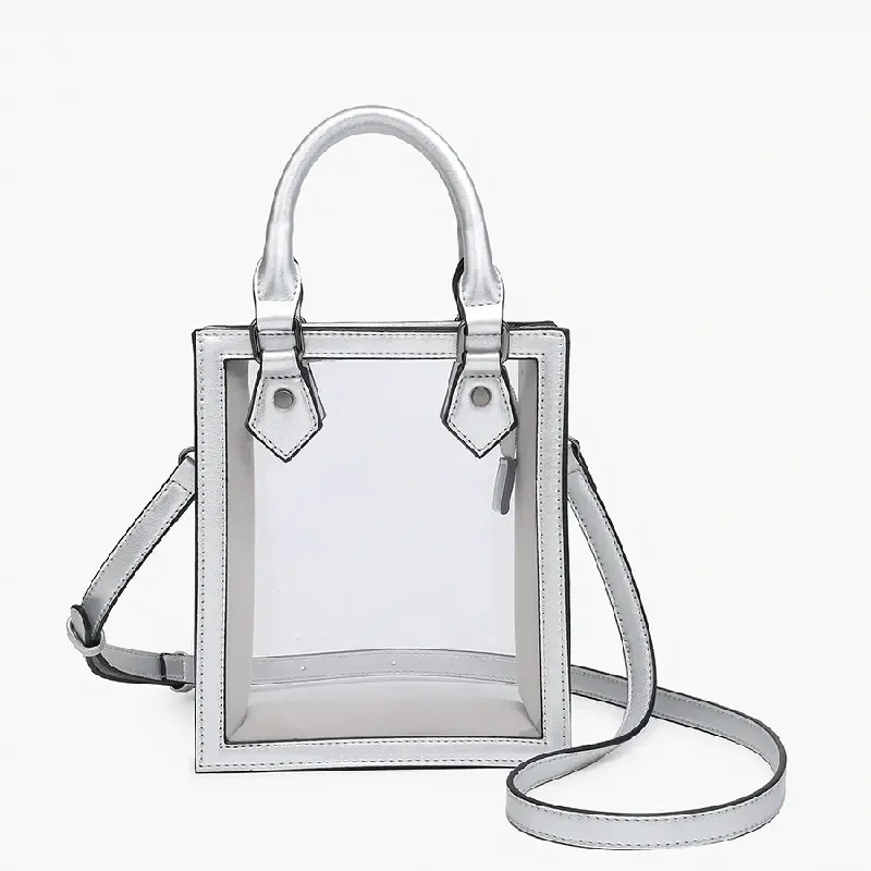 Elise Silver Clear Rectangle Crossbody