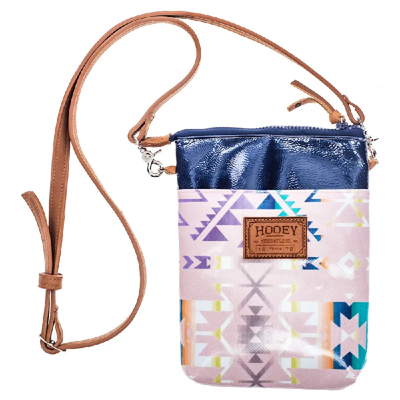 "Monterrey" Pink/Navy Aztec Pattern Crossbody Purse