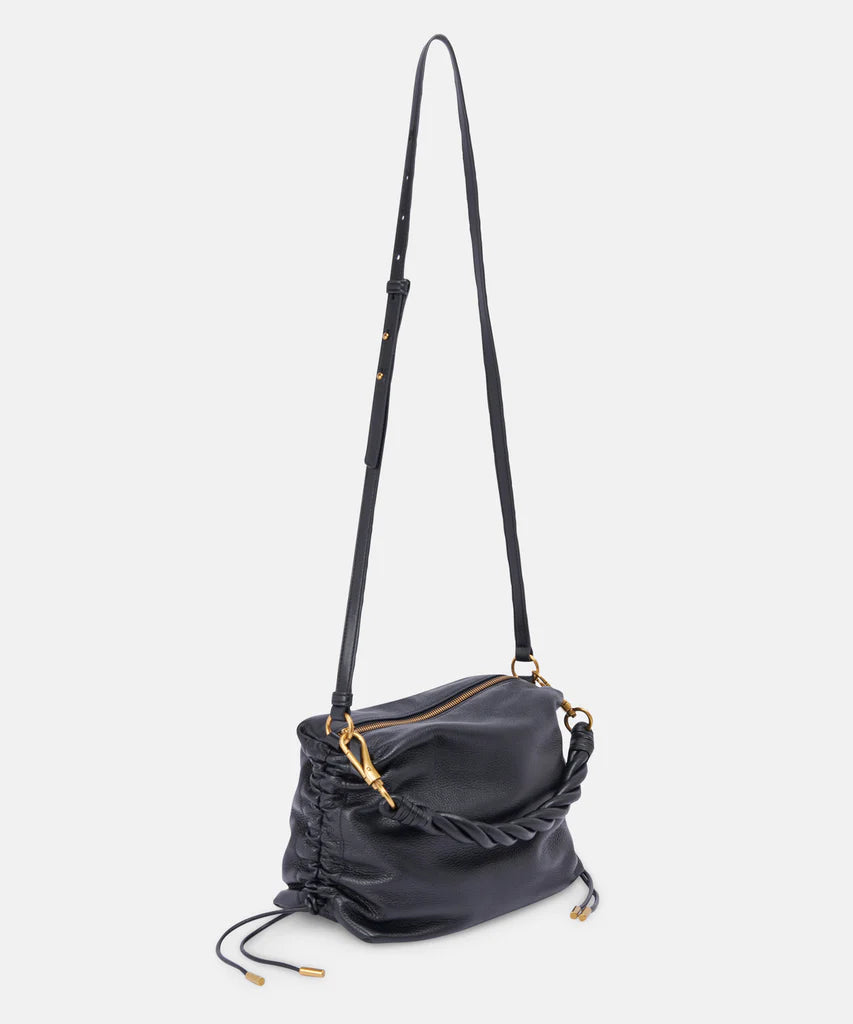 Preston Shoulder/Crossbody in Black Leather