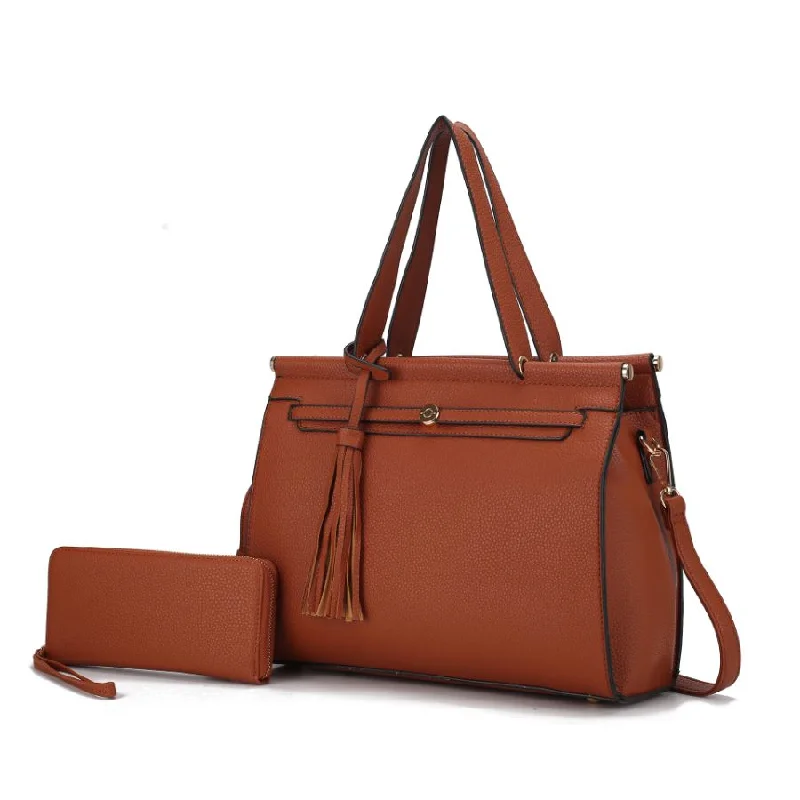 Shelby Vegan Leather Women’s Satchel Bag with wallet -2 pieces