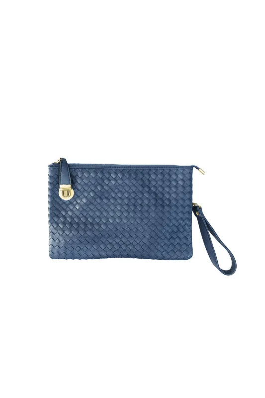 Snap Closure Woven Crossbody Purse