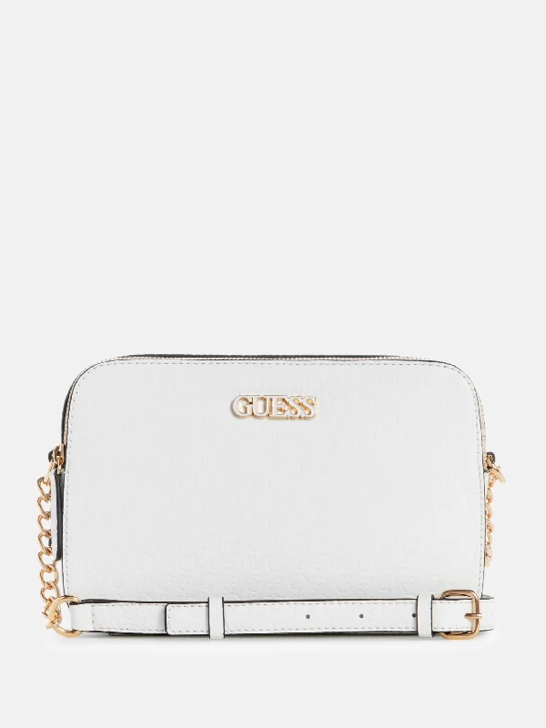 Zakaria Embossed Logo Double-Zip Crossbody