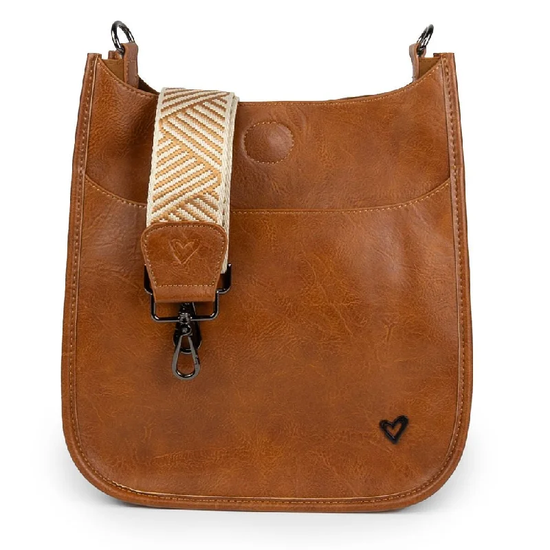 NEW: Oakville Vegan Leather Messenger - Brown