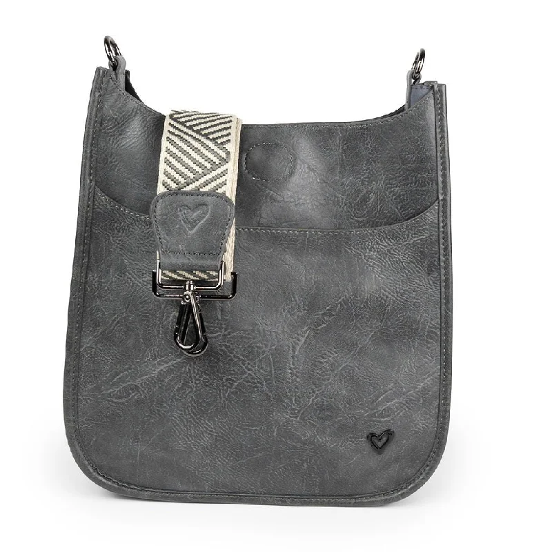 NEW: Oakville Vegan Leather Messenger - Grey