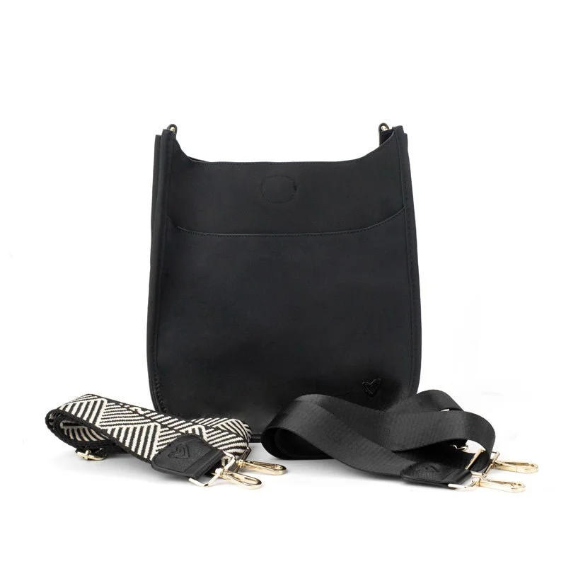 Sudbury Vegan Suede Messenger - Black