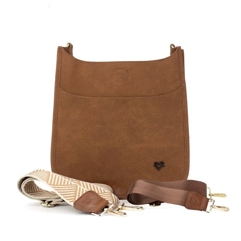 Sudbury Vegan Suede Messenger - Brown