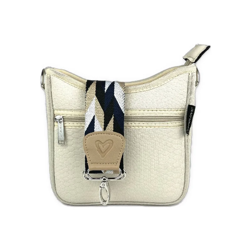 Sand Croc-embossed Mini Messenger Crossbody Bag