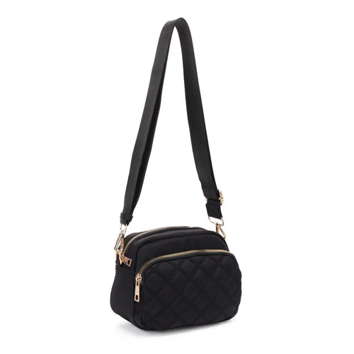 Lena Quilted Crossbody Bag Black